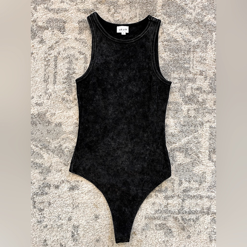 Black Washed Bodysuit, S